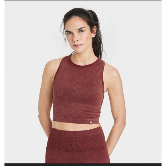 Women's Seamless Mesh Back Tank Bra - JoyLab™ Brown S NWT - Picture 1 of 5